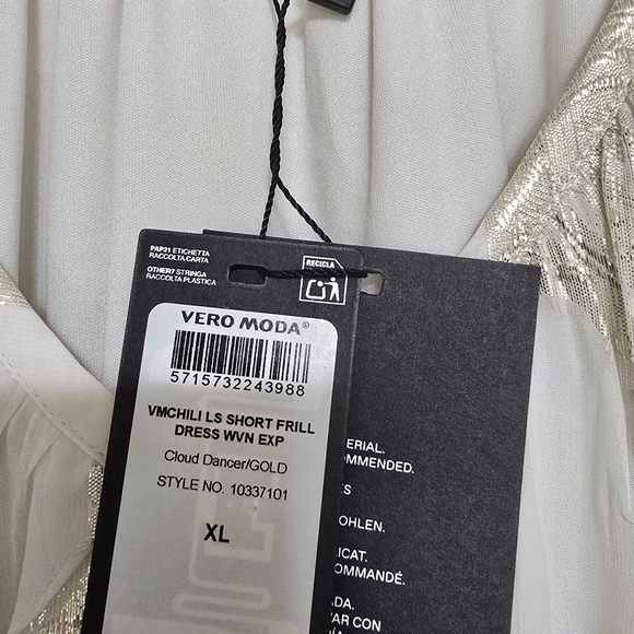 Shimmering Ruffled Mini Dress - Picture 7 of 7